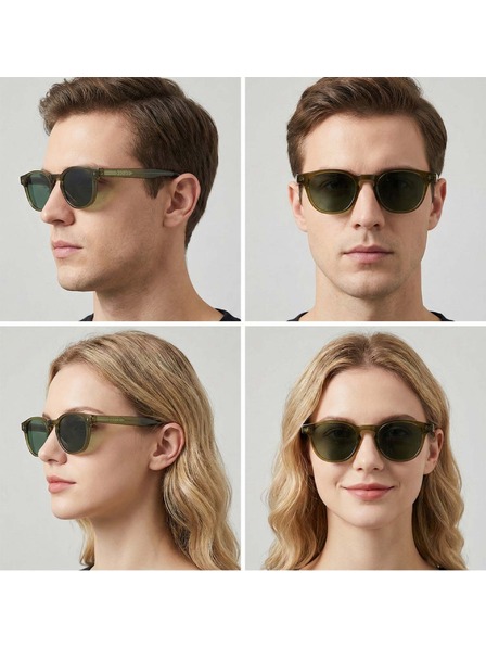 VEYREY VeyRey nerd polarizační sluneční brýle Aiyou zelená obruba zelená skla