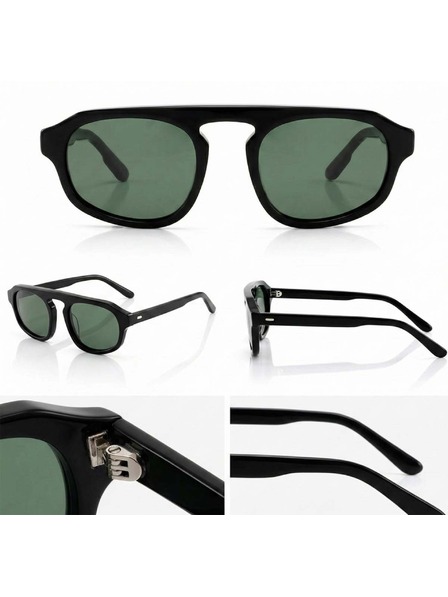 VEYREY VeyRey pilotky acetátové polarizační sluneční brýle Strugic černá obruba zelená skla