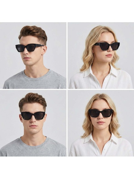 VEYREY VeyRey cat-eye acetátové polarizační sluneční brýle Antitot černá obruba černá skla