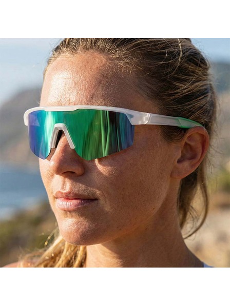 VEYREY VeyRey sportovní polarizační sluneční brýle Monoal bílá obruba zelená skla