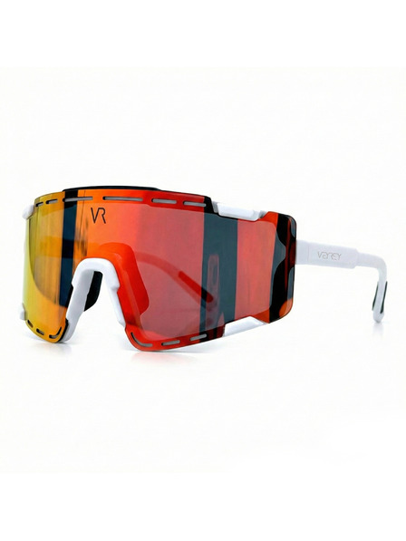 VEYREY VeyRey sportovní sluneční brýle Semihoof bílá obruba červená skla
