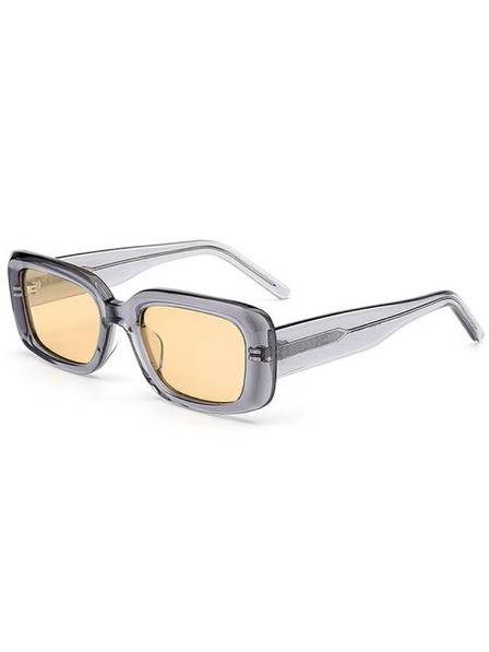 VEYREY VeyRey hranaté acetátové polarizační sluneční brýle Xep transparentní obruba žlutá skla