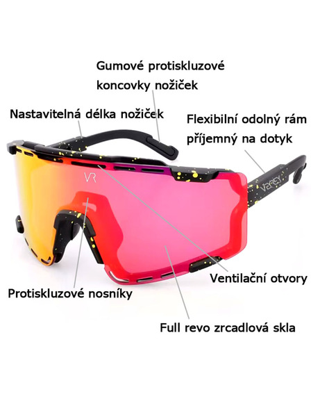 VEYREY VeyRey sportovní sluneční brýle Semihoof černá obruba modrá skla
