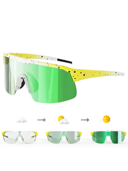 VEYREY VeyRey sportovní fotochromatické sluneční brýle Endank žlutá obruba zelená skla