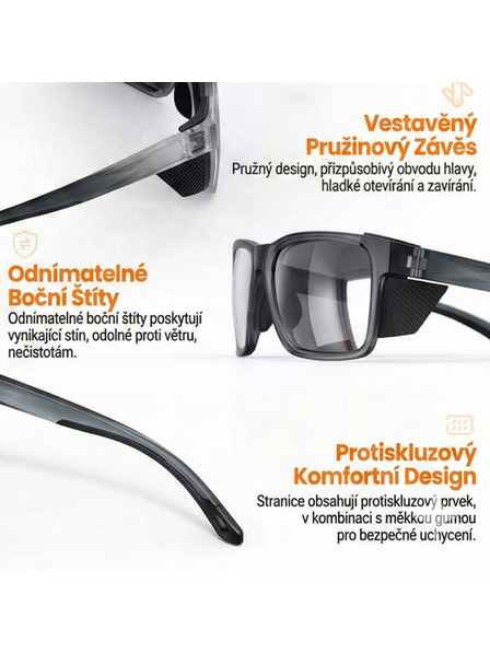 VEYREY VeyRey sportovní polarizační sluneční brýle Binow šedá obruba černá skla