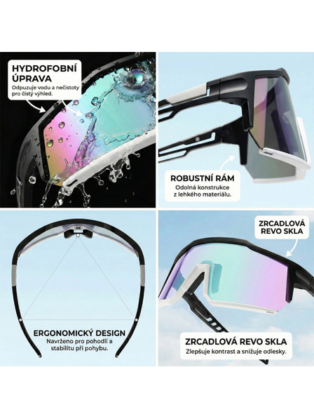VEYREY VeyRey sportovní sluneční brýle Adha černá obruba modrá skla