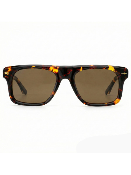 VEYREY VeyRey hranaté acetátové polarizační sluneční brýle Crawier hnědá obruba hnědá skla