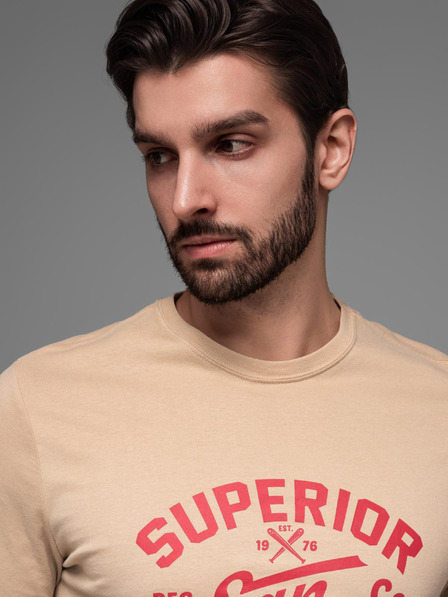 Ombre Clothing Béžové pánské tričko Ombre Clothing