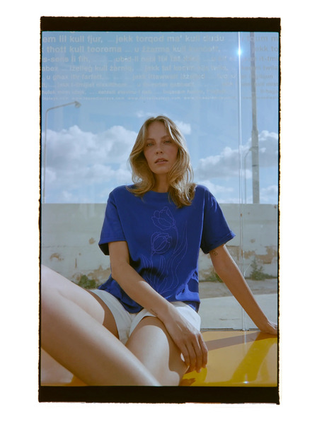 Moodo Halenka z bavlny modrá Moodo