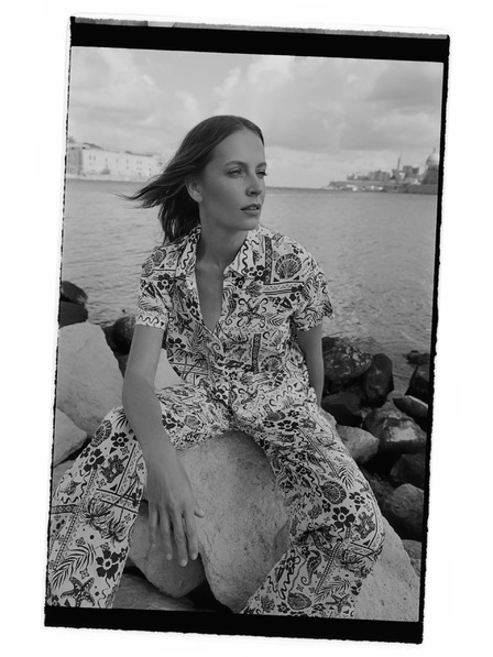 Moodo Vzorovaná košile tmavě modrá Moodo