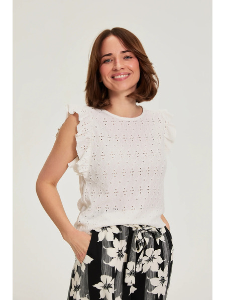 Moodo Halenka s volánkem na rukávech bílá Moodo