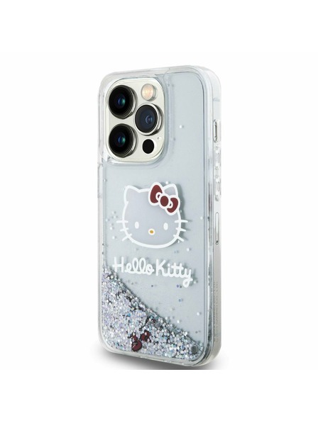 Hello Kitty Hello Kitty Liquid Glitter Electroplating Head Logo Zadní Kryt pro iPhone 13 Pro Transparent