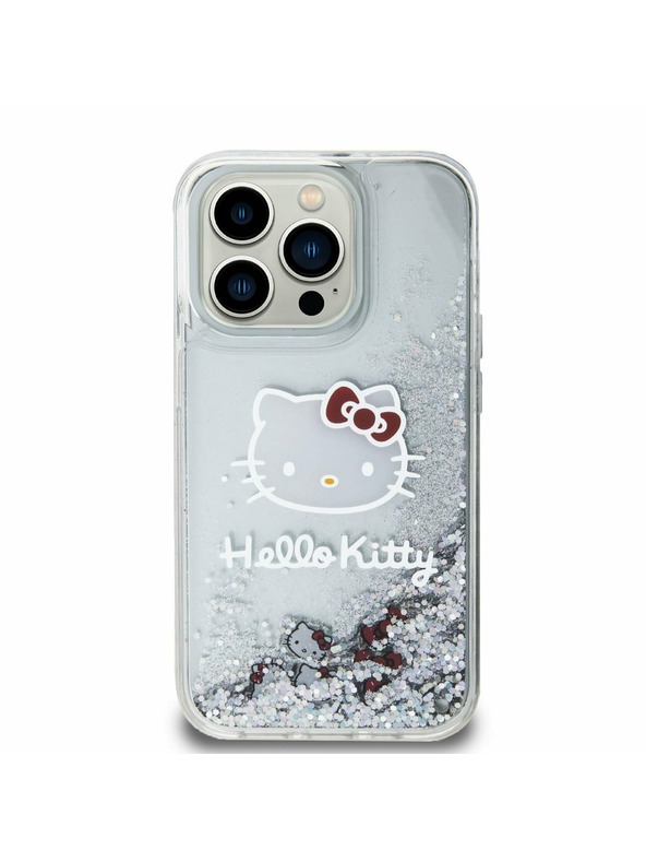 Hello Kitty Hello Kitty Liquid Glitter Electroplating Head Logo Zadní Kryt pro iPhone 13 Pro Transparent