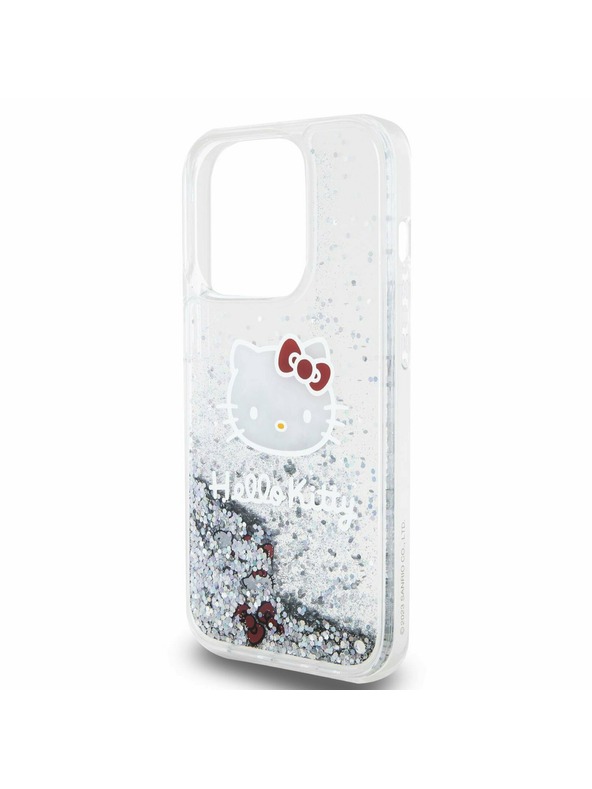 Hello Kitty Hello Kitty Liquid Glitter Electroplating Head Logo Zadní Kryt pro iPhone 13 Pro Transparent