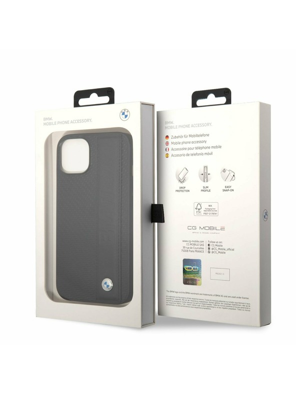 BMW BMW Signature Leather Big Logo Zadní Kryt pro iPhone 14 Plus Black