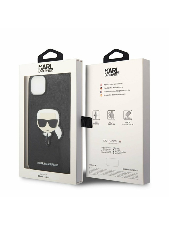 Karl Lagerfeld Karl Lagerfeld PU Saffiano Karl Head Zadní Kryt pro iPhone 14 Plus Black