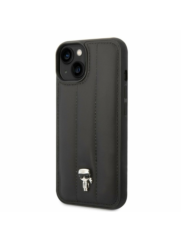 Karl Lagerfeld Karl Lagerfeld Quilted Puffy Ikonik Logo Zadní Kryt pro iPhone 14 Plus Black