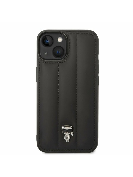 Karl Lagerfeld Karl Lagerfeld Quilted Puffy Ikonik Logo Zadní Kryt pro iPhone 14 Plus Black