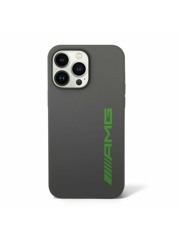 AMG AMG Liquid Silicone Green Logo Zadní Kryt pro iPhone 14 Pro Grey