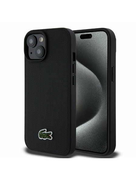 Lacoste Lacoste Iconic Petit Pique Woven Logo Magsafe Zadní Kryt pro iPhone 15 Black
