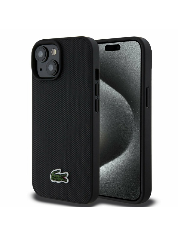 Lacoste Lacoste Iconic Petit Pique Woven Logo Magsafe Zadní Kryt pro iPhone 15 Black