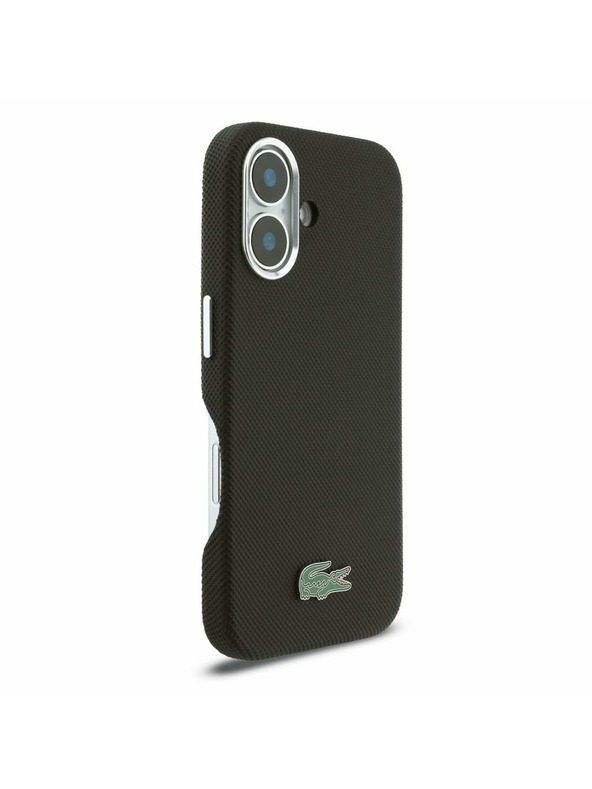 Lacoste Lacoste PVC Iconic Petit Pique Metal Logo MagSafe Zadní Kryt pro iPhone 16 Black