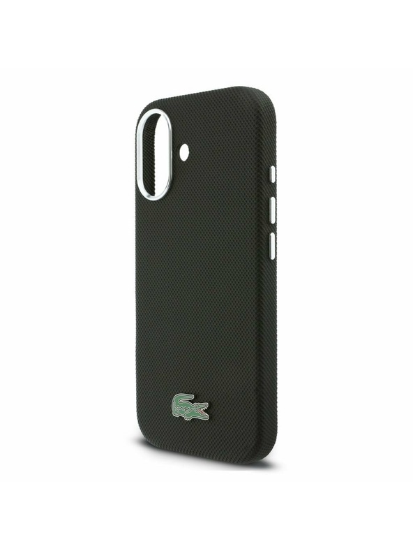 Lacoste Lacoste PVC Iconic Petit Pique Metal Logo MagSafe Zadní Kryt pro iPhone 16 Black