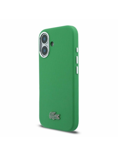 Lacoste Lacoste PVC Iconic Petit Pique Metal Logo MagSafe Zadní Kryt pro iPhone 16 Estragon Green