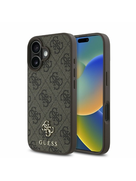 Guess Guess PU 4G Small Metal Logo MagSafe Zadní Kryt pro iPhone 16 Plus Brown