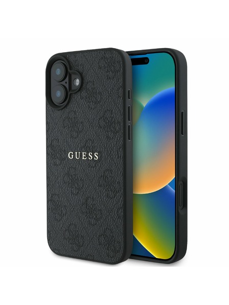 Guess Guess PU 4G Classic Logo MagSafe Zadní Kryt pro iPhone 16 Plus Black