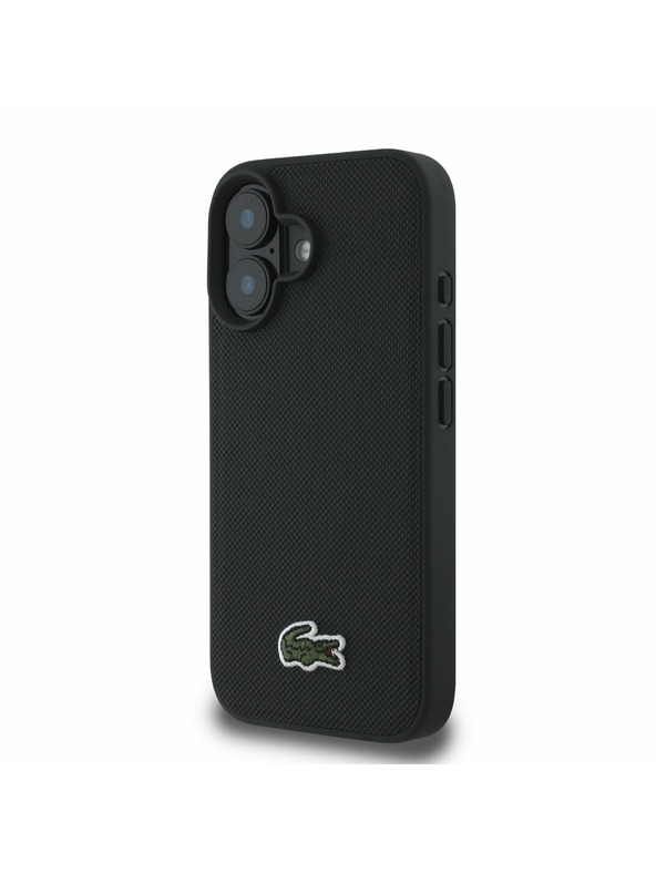 Lacoste Lacoste Iconic Petit Pique Woven Logo MagSafe Zadní Kryt pro iPhone 16 Plus Black