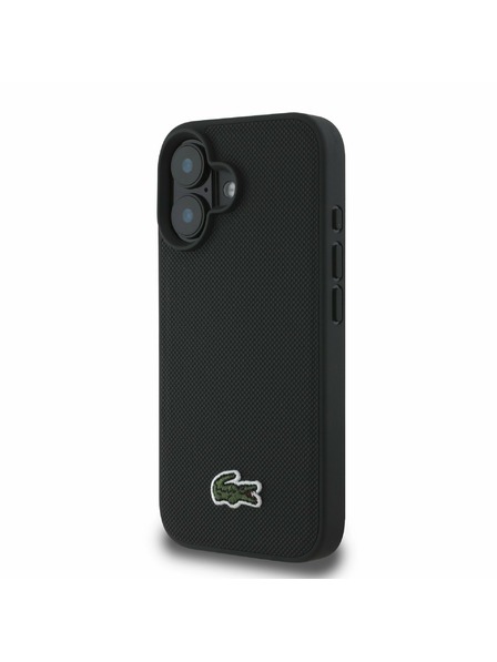 Lacoste Lacoste Iconic Petit Pique Woven Logo MagSafe Zadní Kryt pro iPhone 16 Plus Black