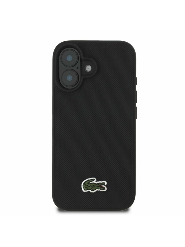Lacoste Lacoste Iconic Petit Pique Woven Logo MagSafe Zadní Kryt pro iPhone 16 Plus Black