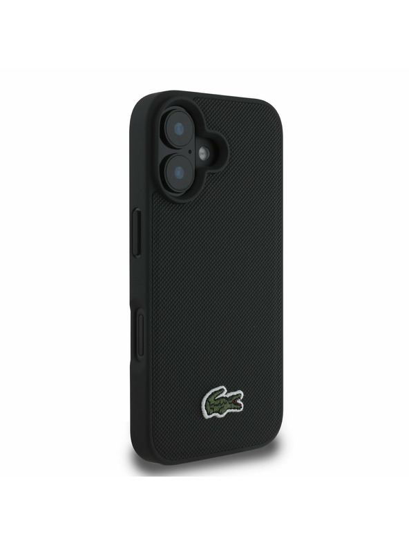 Lacoste Lacoste Iconic Petit Pique Woven Logo MagSafe Zadní Kryt pro iPhone 16 Plus Black
