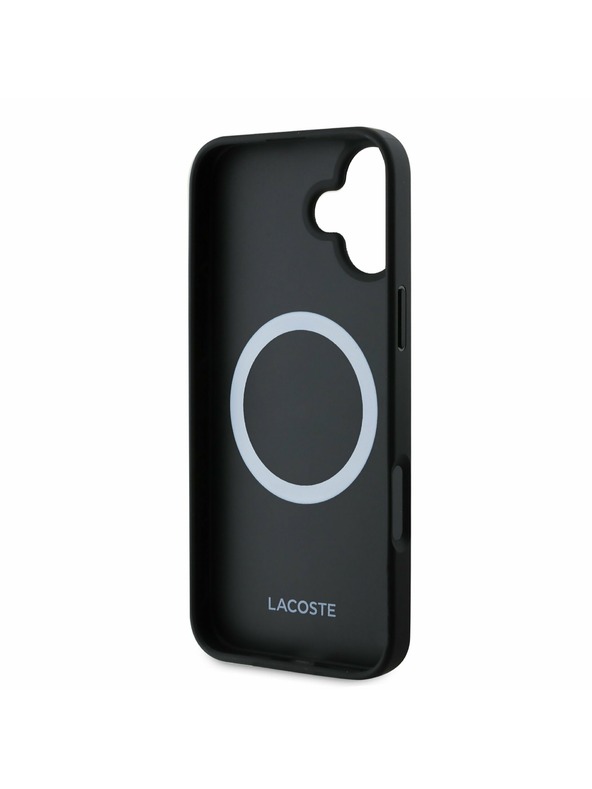 Lacoste Lacoste Iconic Petit Pique Woven Logo MagSafe Zadní Kryt pro iPhone 16 Plus Black