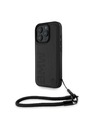 BMW BMW Leather Signature and Strap Zadní Kryt pro iPhone 16 Pro Black