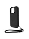 BMW BMW Leather Signature and Strap Zadní Kryt pro iPhone 16 Pro Black
