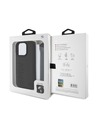BMW BMW Leather Signature and Strap Zadní Kryt pro iPhone 16 Pro Black