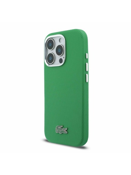 Lacoste Lacoste PVC Iconic Petit Pique Metal Logo MagSafe Zadní Kryt pro iPhone 16 Pro Estragon Green