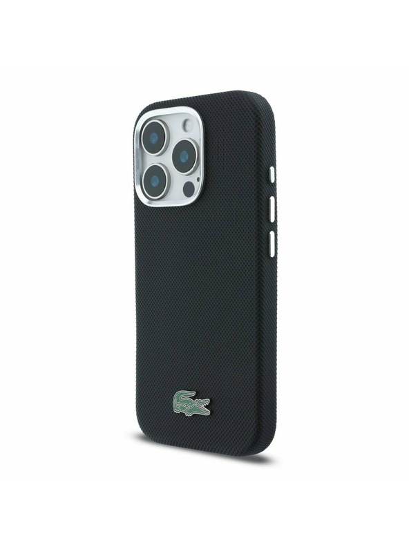 Lacoste Lacoste PVC Iconic Petit Pique Metal Logo MagSafe Zadní Kryt pro iPhone 16 Pro Black