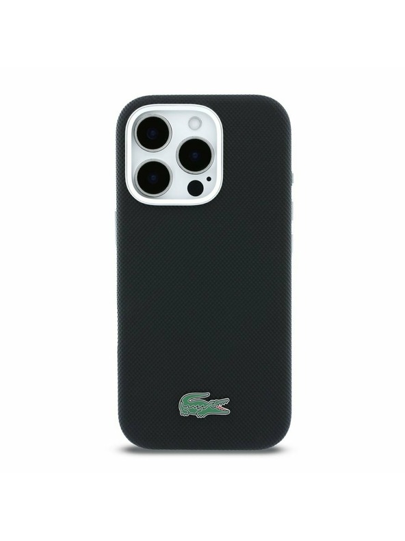Lacoste Lacoste PVC Iconic Petit Pique Metal Logo MagSafe Zadní Kryt pro iPhone 16 Pro Black