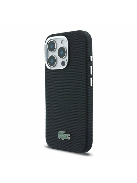 Lacoste Lacoste PVC Iconic Petit Pique Metal Logo MagSafe Zadní Kryt pro iPhone 16 Pro Max Black