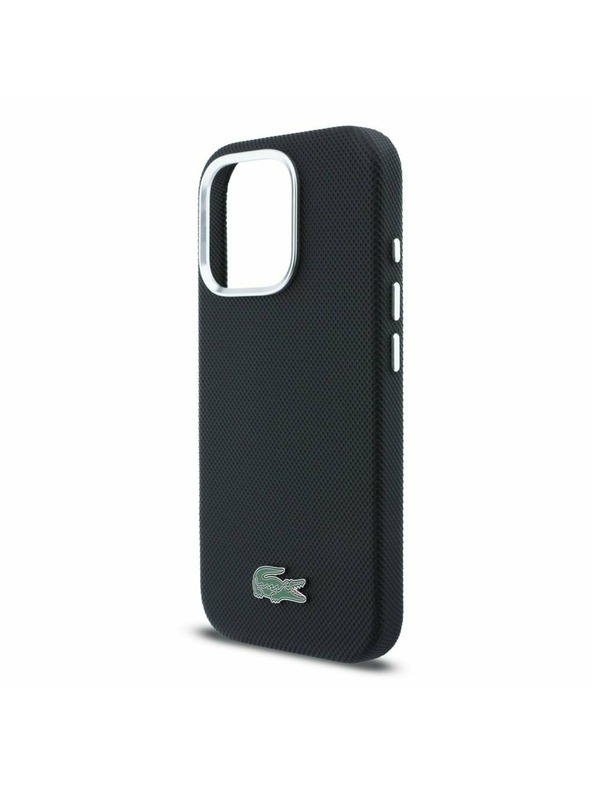 Lacoste Lacoste PVC Iconic Petit Pique Metal Logo MagSafe Zadní Kryt pro iPhone 16 Pro Max Black