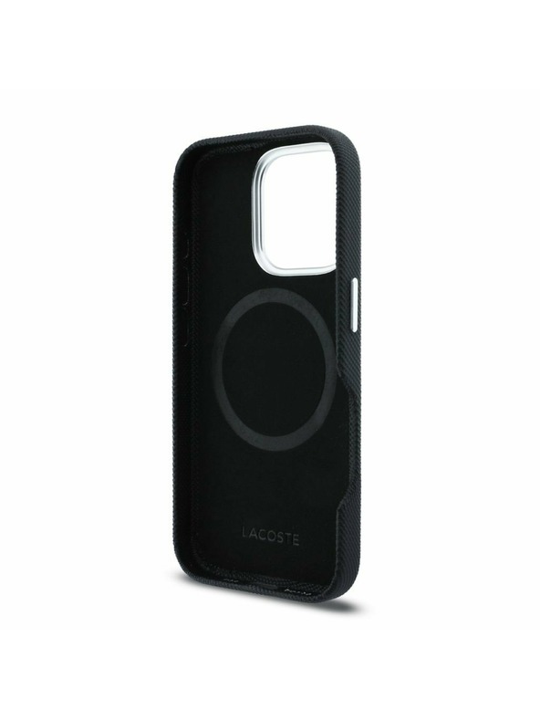 Lacoste Lacoste PVC Iconic Petit Pique Metal Logo MagSafe Zadní Kryt pro iPhone 16 Pro Max Black