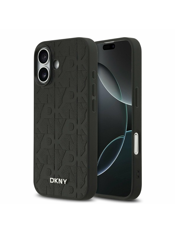 DKNY DKNY PU Leather Grid Pattern Magsafe Zadní Kryt pro iPhone 17 Black