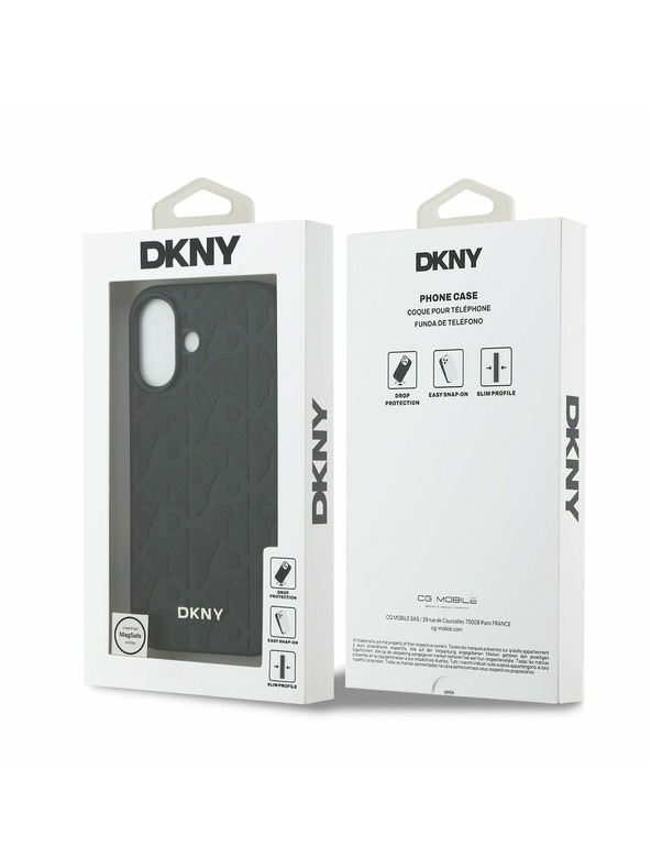 DKNY DKNY PU Leather Grid Pattern Magsafe Zadní Kryt pro iPhone 17 Black