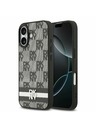 DKNY DKNY PU Leather Checkered Pattern and Stripe Zadní Kryt pro iPhone 17 Black