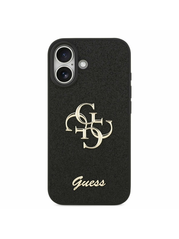 Guess Guess PU Fixed Glitter 4G Metal Logo Zadní Kryt pro iPhone 17 Black