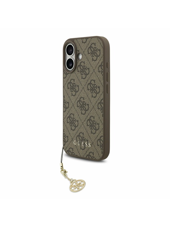Guess Guess 4G Charm MagSafe Zadní Kryt pro iPhone 17 Tone on Tone Brown