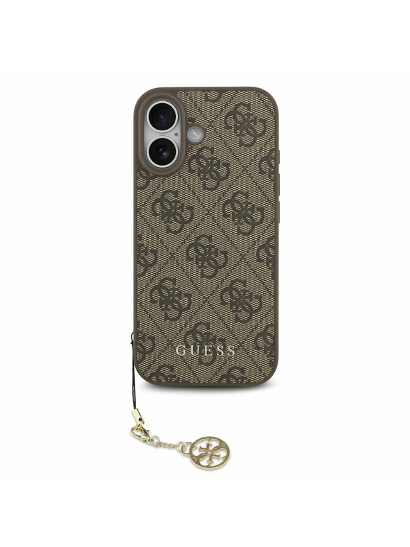 Guess Guess 4G Charm MagSafe Zadní Kryt pro iPhone 17 Tone on Tone Brown